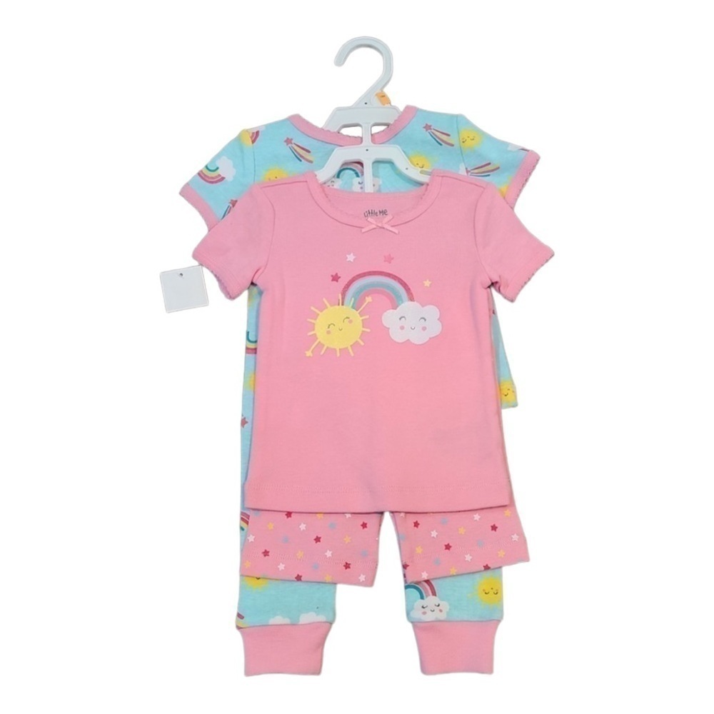 Little Me Pajamas Sunshine & Rainbow Patterned 2 sets Size 18 months